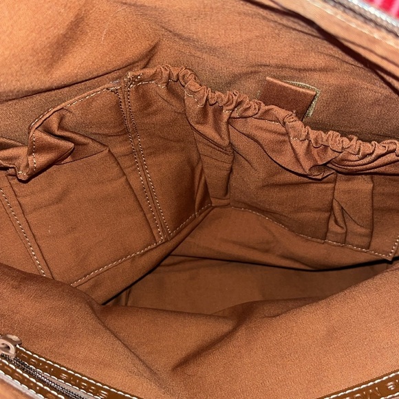 Stone Mountain shoulder bag NWT vinyl coated canvas vegan leather trim Red - Picture 15 of 16